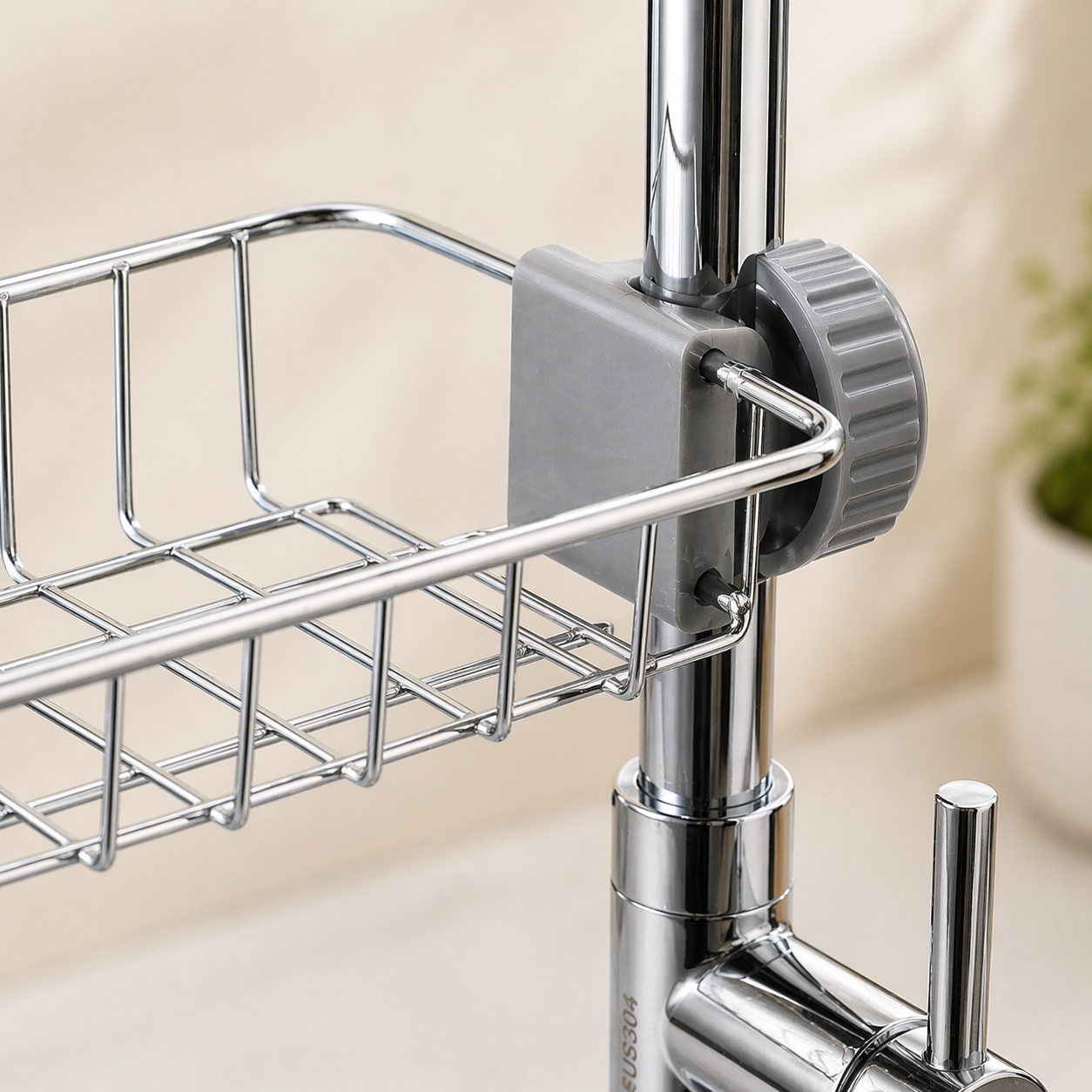 Premium Kitchen Sink Caddy Organizer – Rustproof Sponge & Soap Holder with Drain Tray